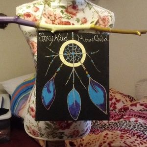 Moon Child hand painted wall decor